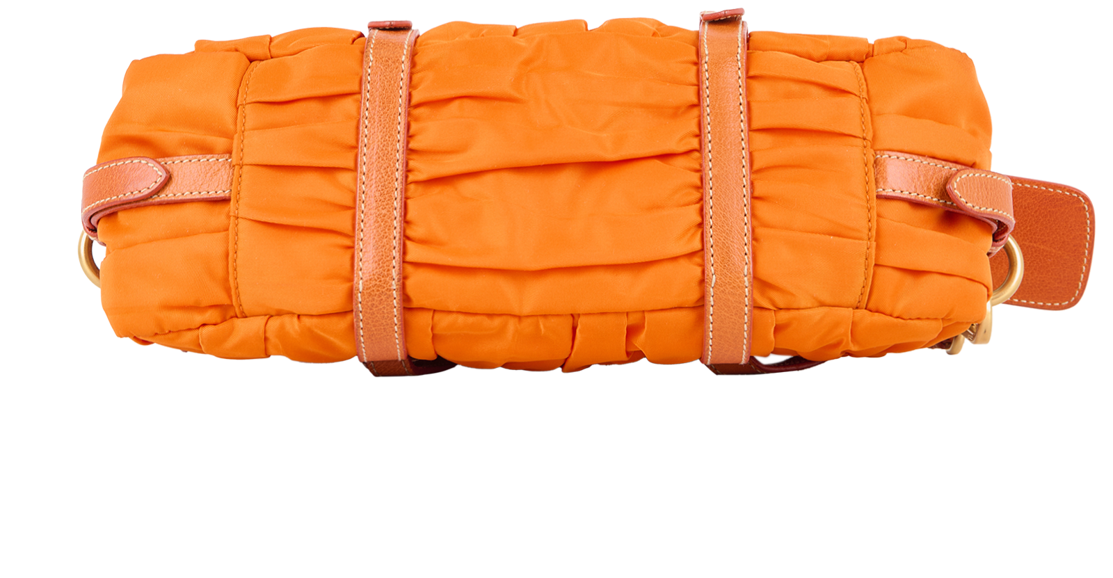 Mini Gaufre Tote, &pound;220, Handbags, Orange, Leather/Nylon, Top view